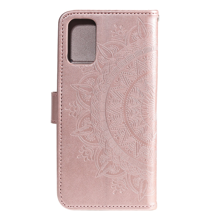 For Motorola Edge 50 Fusion Totem Flower Embossed Leather Phone Case with Lanyard