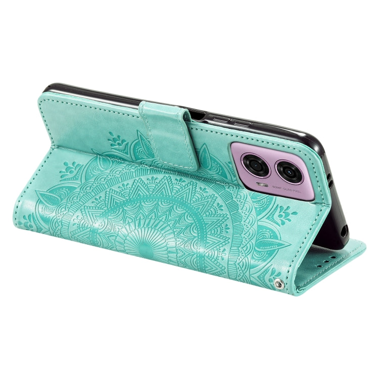 For Motorola Moto G85 Totem Flower Embossed Leather Phone Case with Lanyard