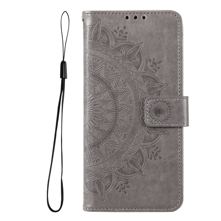 For Motorola Edge 50 Neo Totem Flower Embossed Leather Phone Case with Lanyard