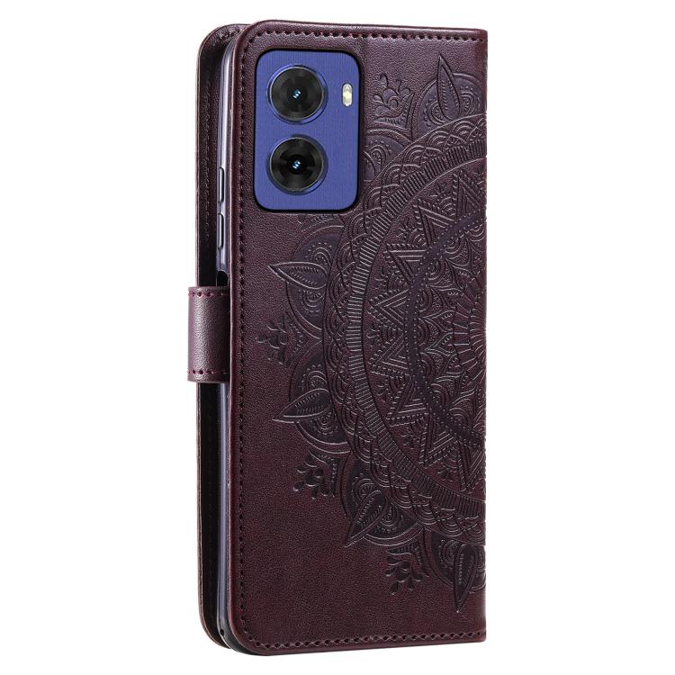 For Motorola Moto G05 Totem Flower Embossed Leather Phone Case with Lanyard