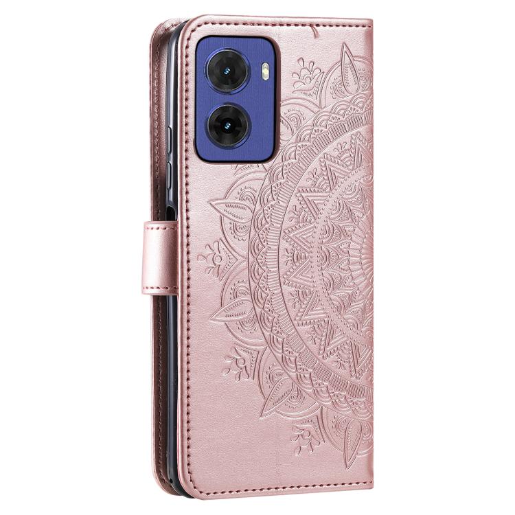 For Motorola Moto G05 Totem Flower Embossed Leather Phone Case with Lanyard