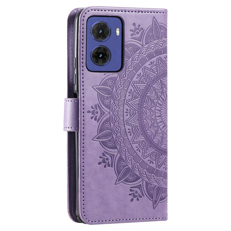 For Motorola Moto G05 Totem Flower Embossed Leather Phone Case with Lanyard