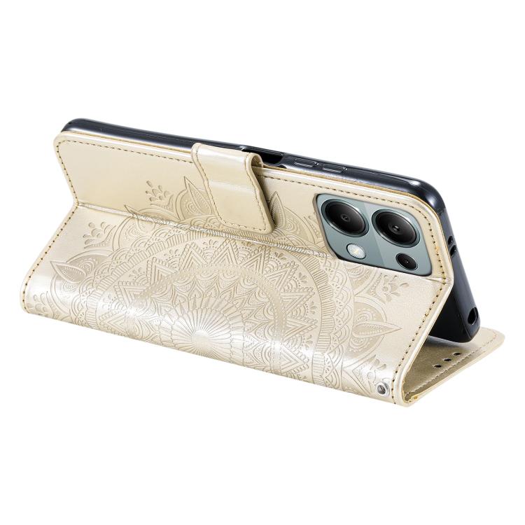 For Motorola Edge 60 Fusion Totem Flower Embossed Leather Phone Case with Lanyard