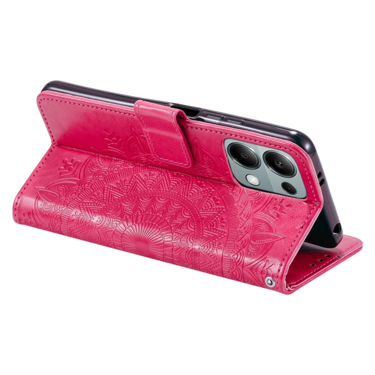 For Motorola Edge 60 Fusion Totem Flower Embossed Leather Phone Case with Lanyard