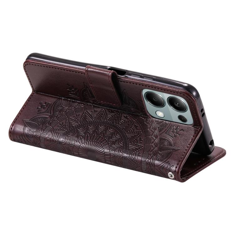 For Motorola Edge 60 Fusion Totem Flower Embossed Leather Phone Case with Lanyard