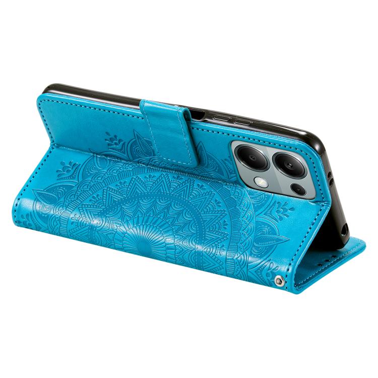 For Motorola Edge 60 Fusion Totem Flower Embossed Leather Phone Case with Lanyard