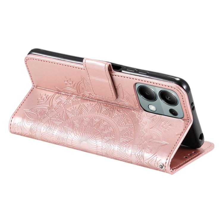 For Motorola Edge 60 Fusion Totem Flower Embossed Leather Phone Case with Lanyard