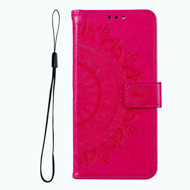 For Motorola Edge 60 Pro Totem Flower Embossed Leather Phone Case with Lanyard