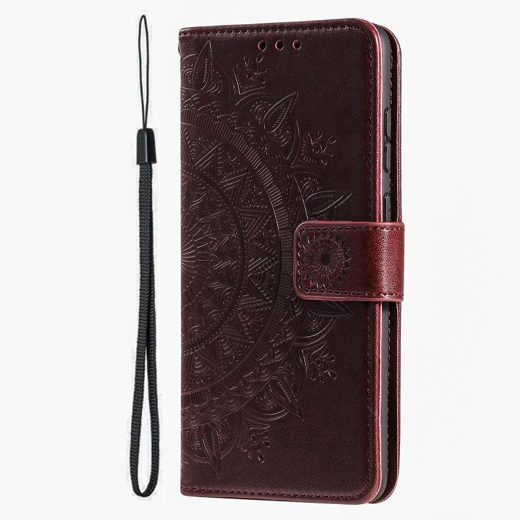 For Motorola Edge 60 Pro Totem Flower Embossed Leather Phone Case with Lanyard