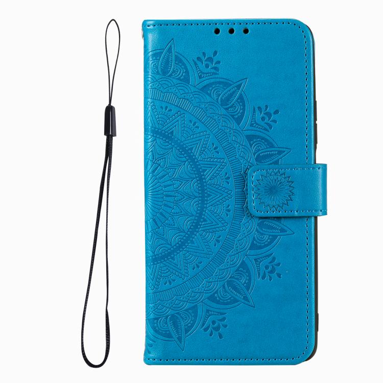 For Motorola Edge 60 Pro Totem Flower Embossed Leather Phone Case with Lanyard