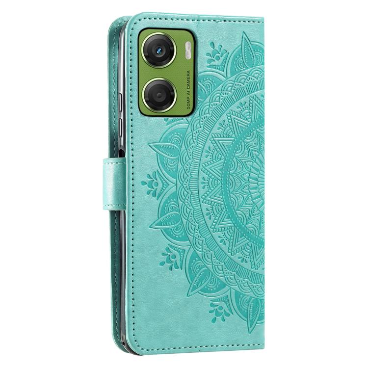 For Motorola Moto G06 4G Totem Flower Embossed Leather Phone Case with Lanyard