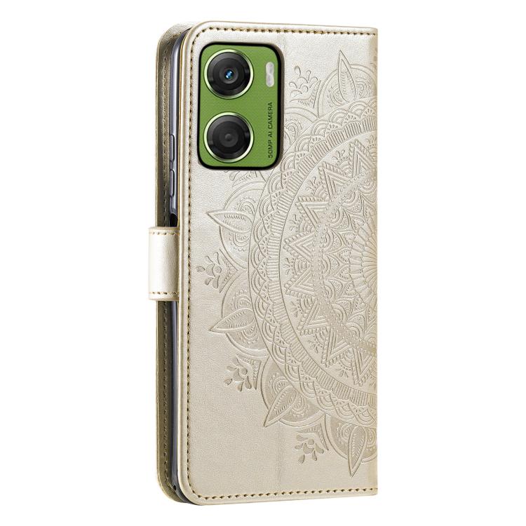 For Motorola Moto G06 4G Totem Flower Embossed Leather Phone Case with Lanyard