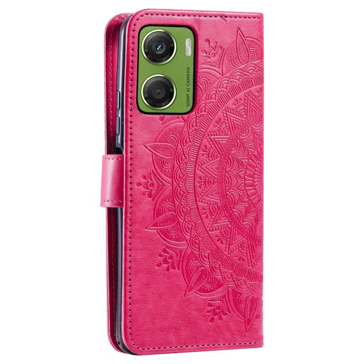 For Motorola Moto G06 4G Totem Flower Embossed Leather Phone Case with Lanyard