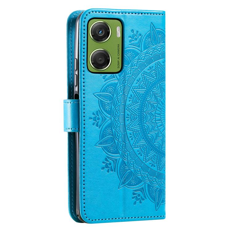 For Motorola Moto G06 4G Totem Flower Embossed Leather Phone Case with Lanyard