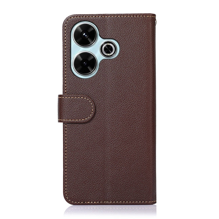 For Xiaomi Redmi 13 4G KHAZNEH Litchi Texture Leather RFID Phone Case