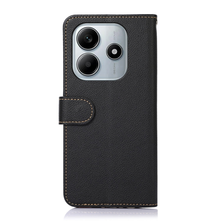 For Redmi Note 14 4G Global 163.25mm KHAZNEH Litchi Texture Leather RFID Phone Case