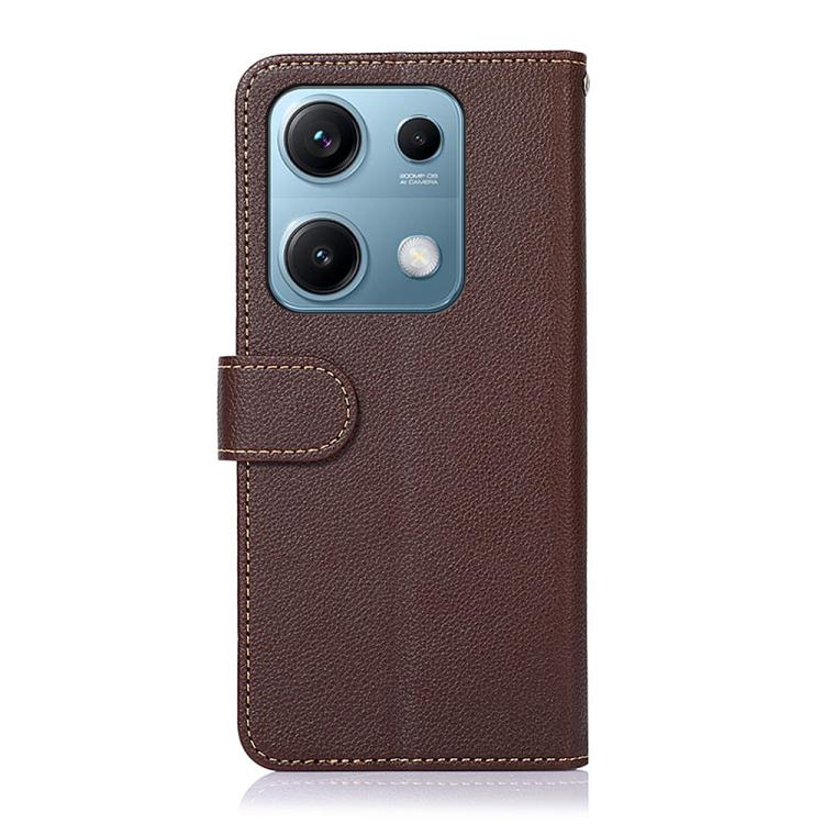 For Redmi Note 14S 4G KHAZNEH Litchi Texture Leather RFID Phone Case