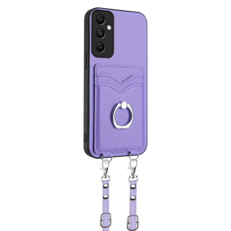For Samsung Galaxy A05s 4G Global R20 Crossbody Rope Ring Card Holder Phone Case