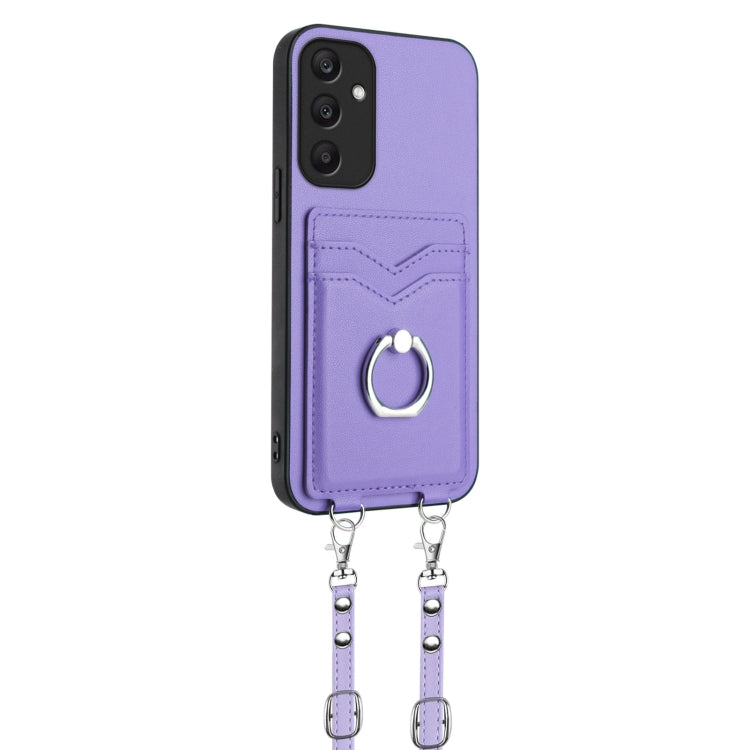 For Samsung Galaxy A25 5G Global R20 Crossbody Rope Ring Card Holder Phone Case