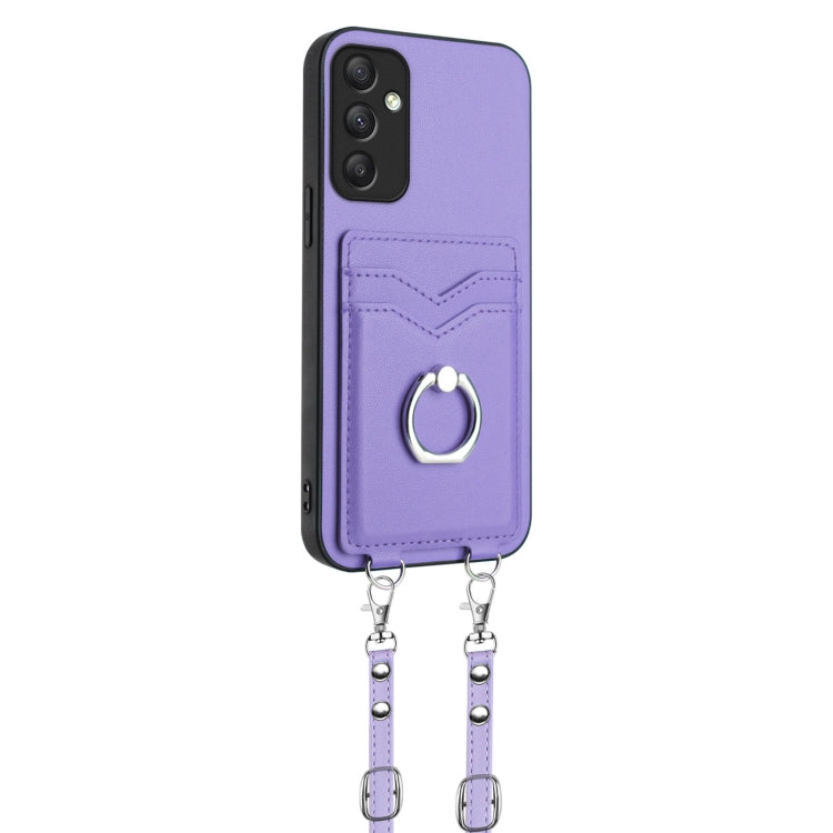 For Samsung Galaxy A34 5G R20 Crossbody Rope Ring Card Holder Phone Case