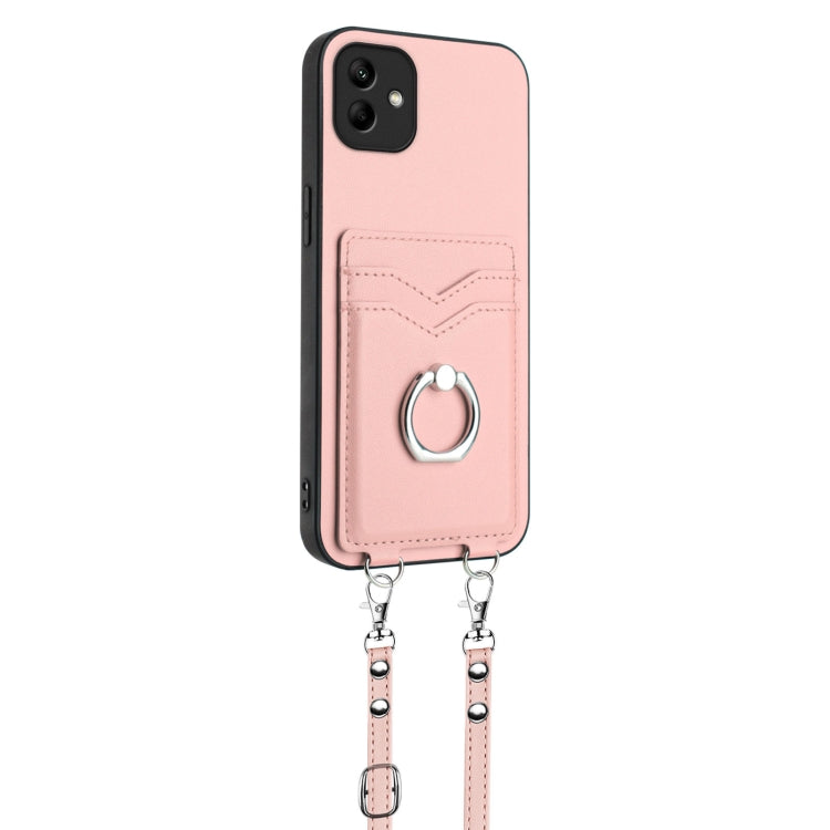 For Samsung Galaxy A04 4G R20 Crossbody Rope Ring Card Holder Phone Case