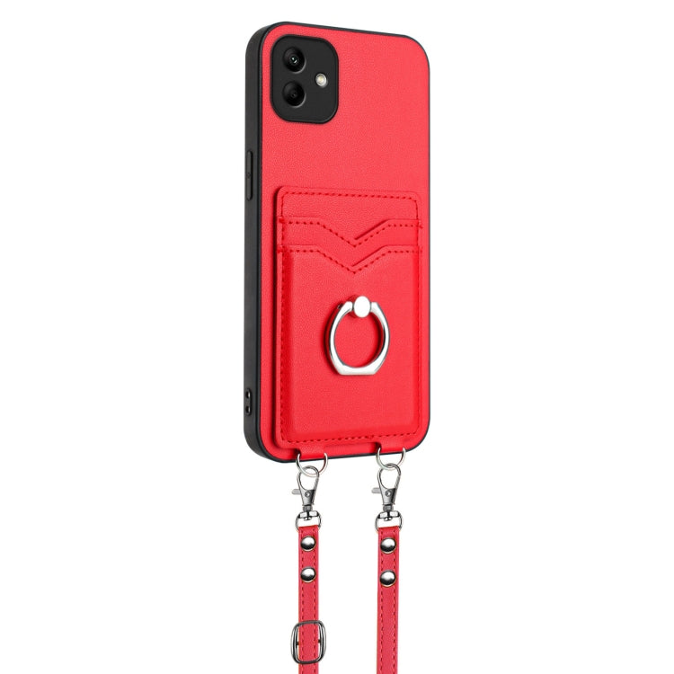 For Samsung Galaxy A04 4G R20 Crossbody Rope Ring Card Holder Phone Case