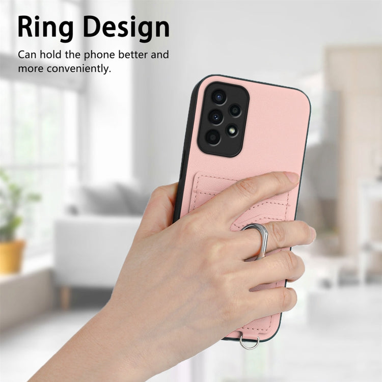 For Samsung Galaxy A13 4G R20 Crossbody Rope Ring Card Holder Phone Case