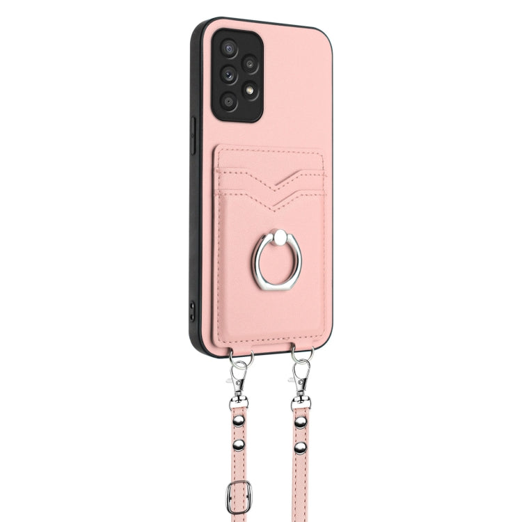 For Samsung Galaxy A52 R20 Crossbody Rope Ring Card Holder Phone Case
