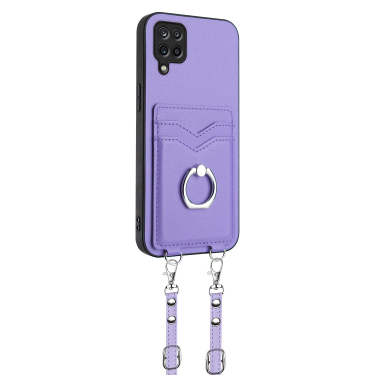 For Samsung Galaxy A12 R20 Crossbody Rope Ring Card Holder Phone Case
