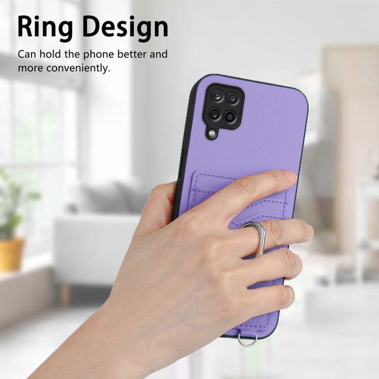For Samsung Galaxy A12 R20 Crossbody Rope Ring Card Holder Phone Case