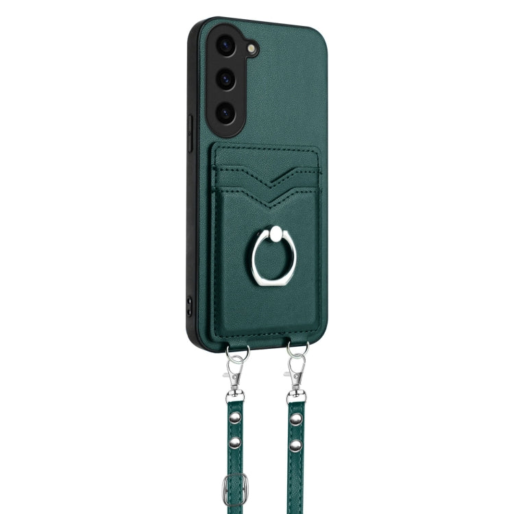 For Samsung Galaxy S23 FE 5G R20 Crossbody Rope Ring Card Holder Phone Case