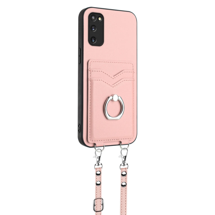 For Samsung Galaxy S20 FE R20 Crossbody Rope Ring Card Holder Phone Case