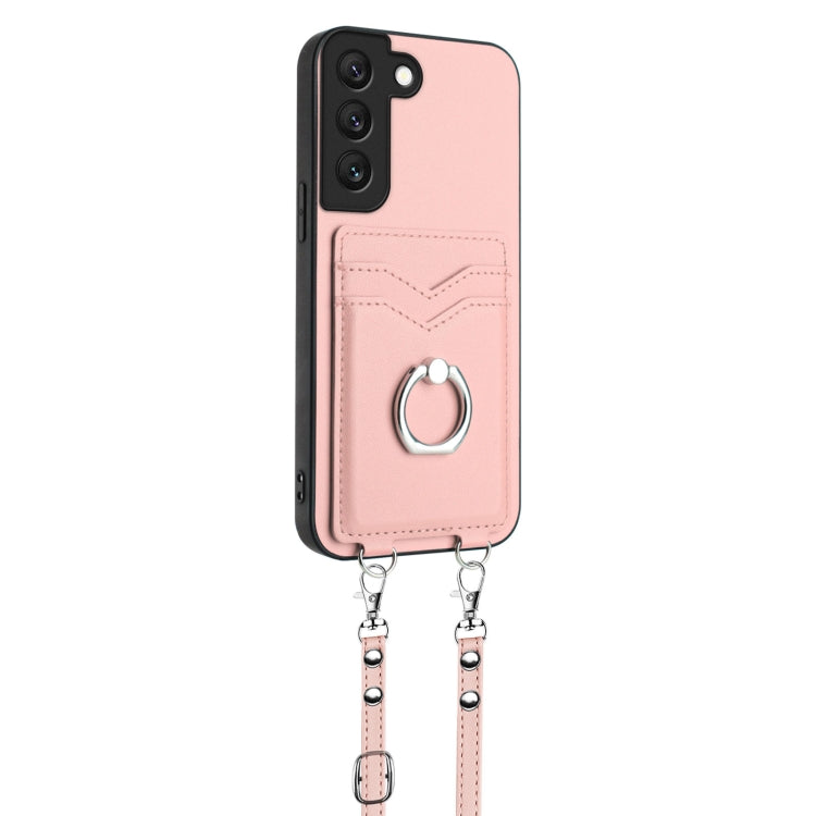 For Samsung Galaxy S21 FE 5G R20 Crossbody Rope Ring Card Holder Phone Case