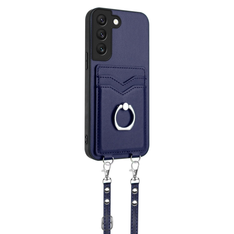 For Samsung Galaxy S21 FE 5G R20 Crossbody Rope Ring Card Holder Phone Case