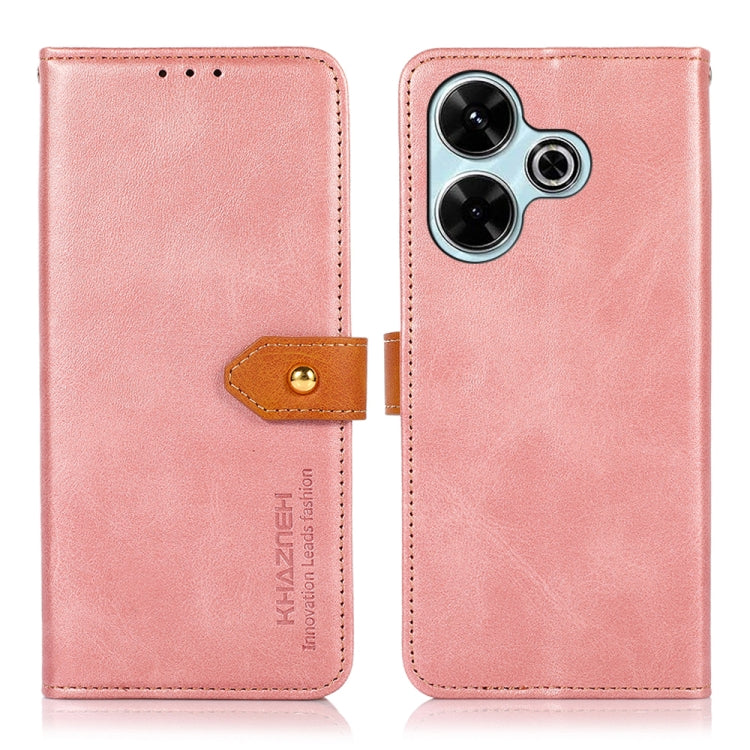 For Xiaomi Redmi 13 4G KHAZNEH Cowhide Texture Flip Leather Phone Case