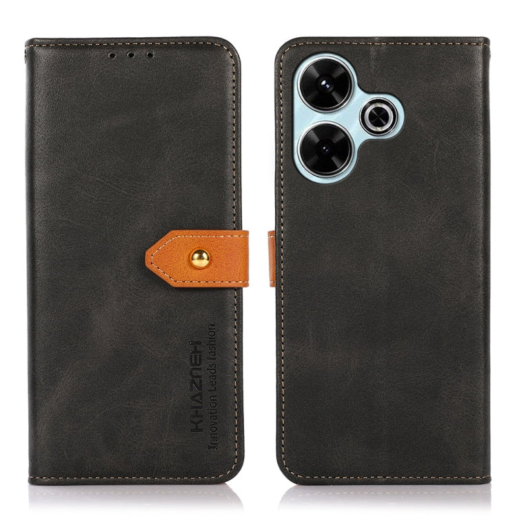 For Xiaomi Redmi 13 4G KHAZNEH Cowhide Texture Flip Leather Phone Case