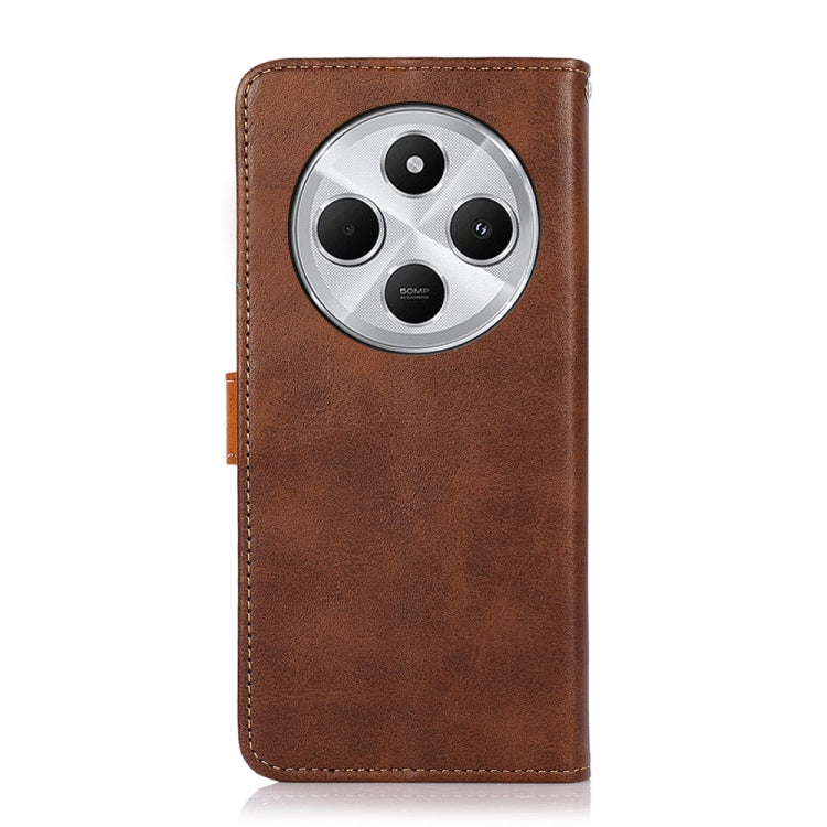 For Redmi 14 4G KHAZNEH Cowhide Texture Flip Leather Phone Case