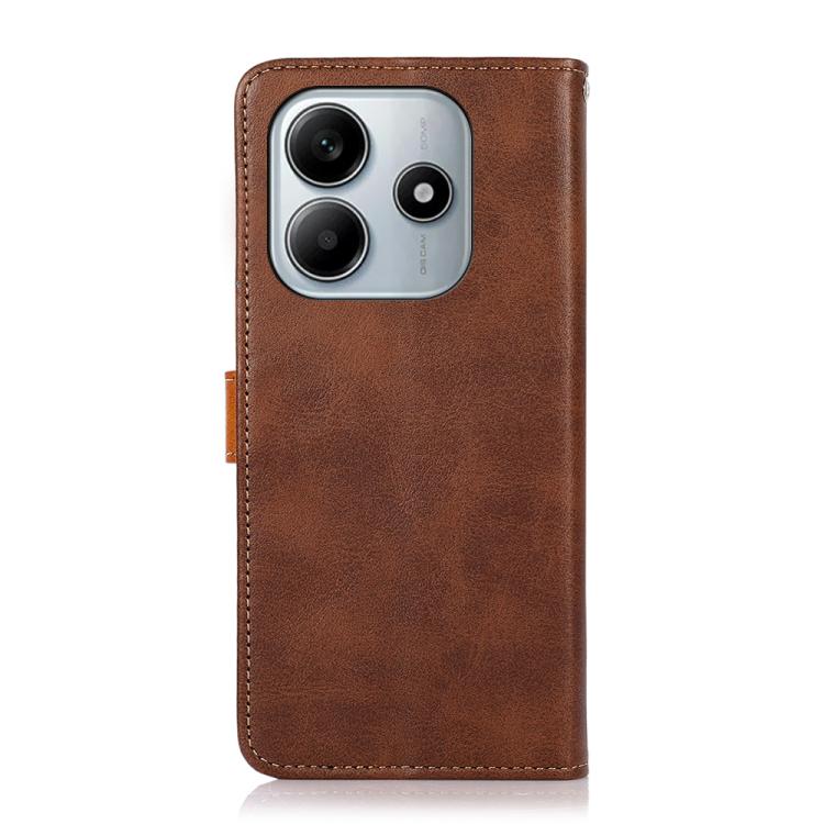 For Redmi Note 14 4G 164.84mm KHAZNEH Cowhide Texture Flip Leather Phone Case