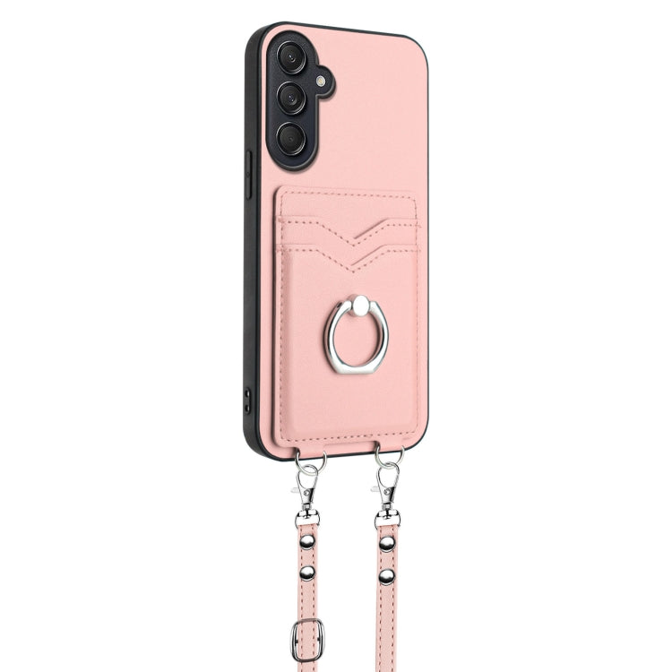 For Samsung Galaxy M55 / C55 5G R20 Crossbody Rope Ring Card Holder Phone Case