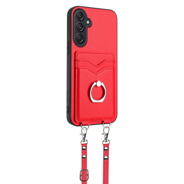 For Samsung Galaxy M55 / C55 5G R20 Crossbody Rope Ring Card Holder Phone Case