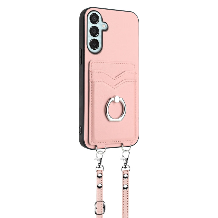 For Samsung Galaxy F15 / M15 R20 Crossbody Rope Ring Card Holder Phone Case