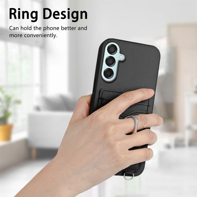 For Samsung Galaxy F15 / M15 R20 Crossbody Rope Ring Card Holder Phone Case