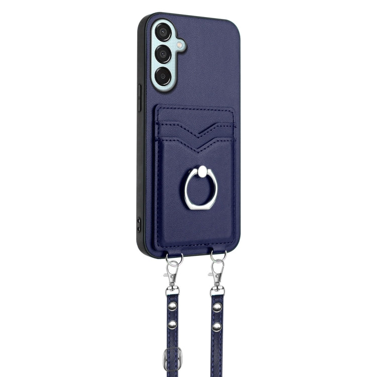 For Samsung Galaxy F15 / M15 R20 Crossbody Rope Ring Card Holder Phone Case