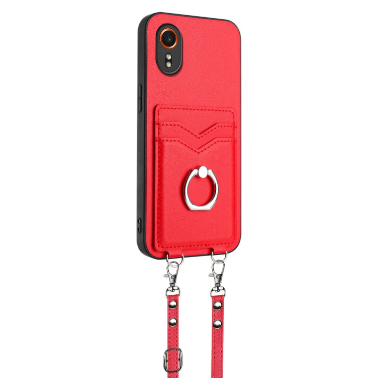 For Samsung Galaxy Xcover7 R20 Crossbody Rope Ring Card Holder Phone Case