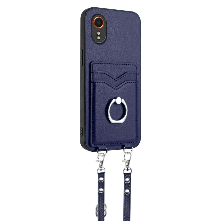 For Samsung Galaxy Xcover7 R20 Crossbody Rope Ring Card Holder Phone Case