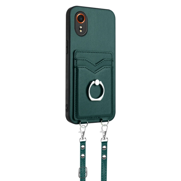 For Samsung Galaxy Xcover7 R20 Crossbody Rope Ring Card Holder Phone Case