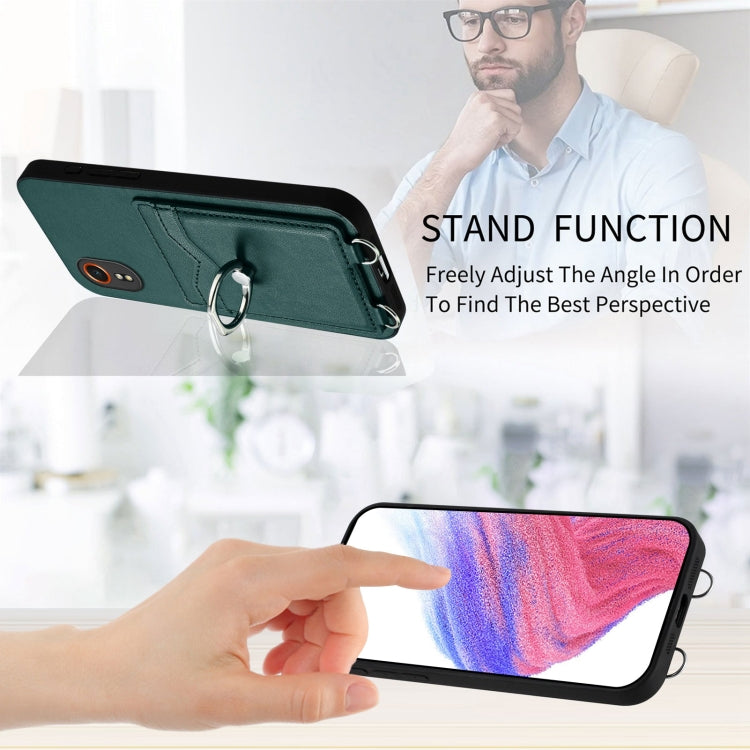 For Samsung Galaxy Xcover7 R20 Crossbody Rope Ring Card Holder Phone Case