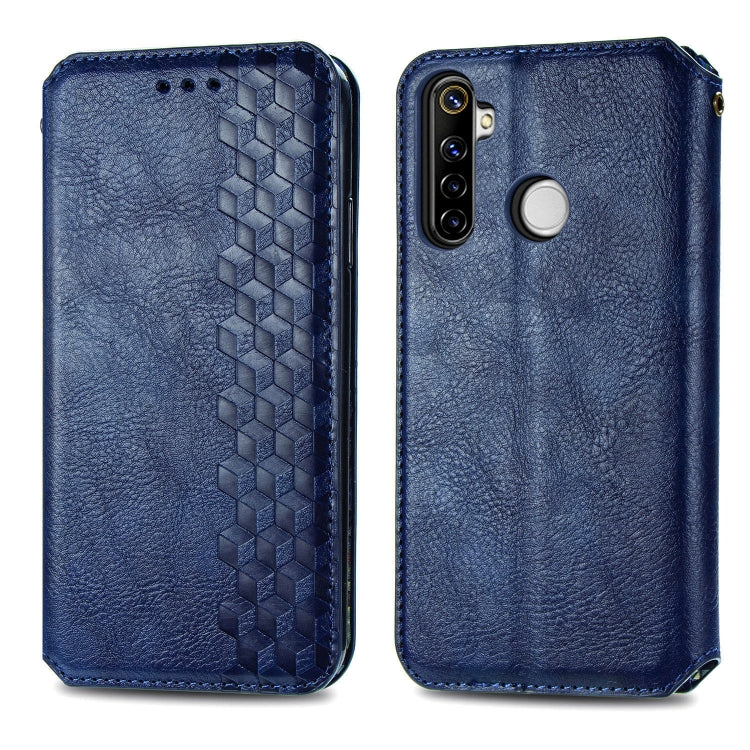 For OPPO Realme 6i Cubic Grid Pressed Horizontal Flip Magnetic PU Leather Case with Holder & Card Slots & Wallet