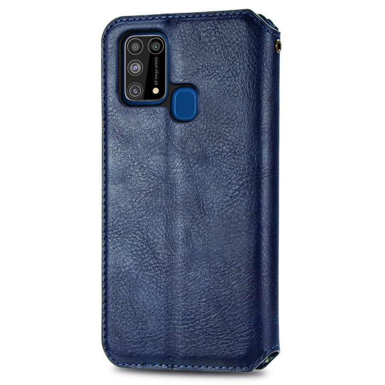 For Samsung Galaxy M31 Cubic Grid Pressed Horizontal Flip Magnetic PU Leather Case with Holder & Card Slots & Wallet