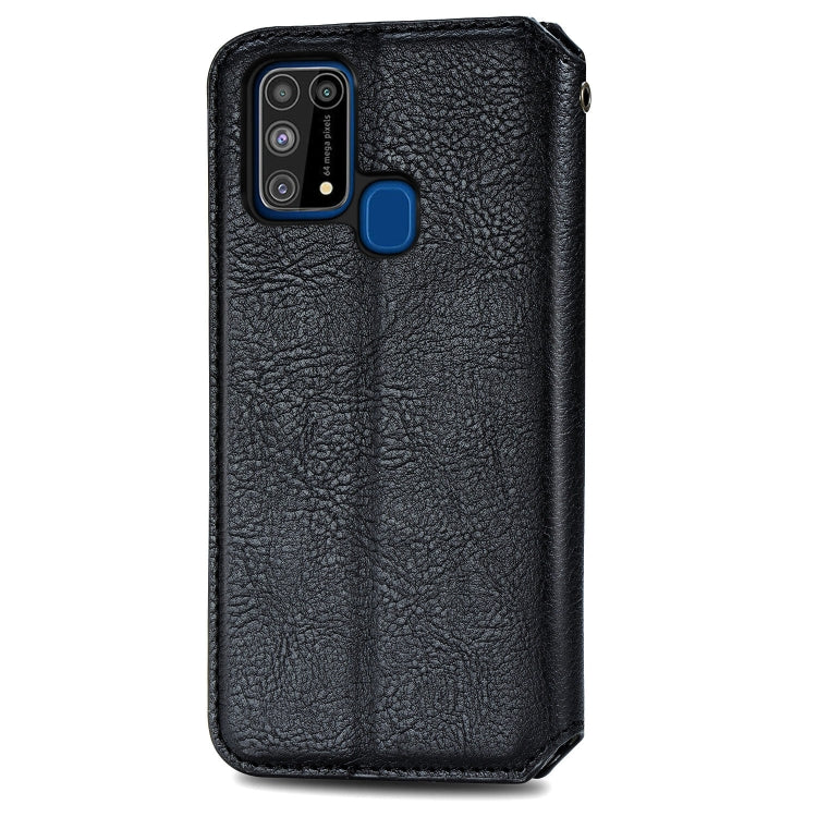For Samsung Galaxy M31 Cubic Grid Pressed Horizontal Flip Magnetic PU Leather Case with Holder & Card Slots & Wallet